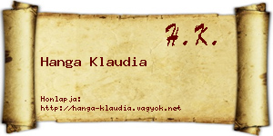 Hanga Klaudia névjegykártya