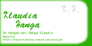 klaudia hanga business card